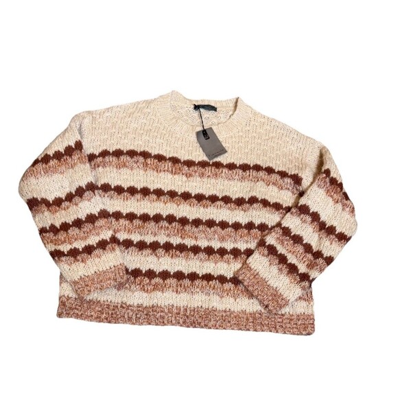 Elsamanda Anthropologie Sweater Women Alpaca Wool Mohair Chunky Stripe NWT Large - Picture 1 of 8